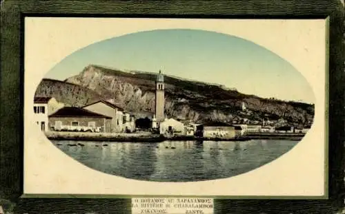 Präge Passepartout Ak Zakynthos Griechenland, Teilansicht