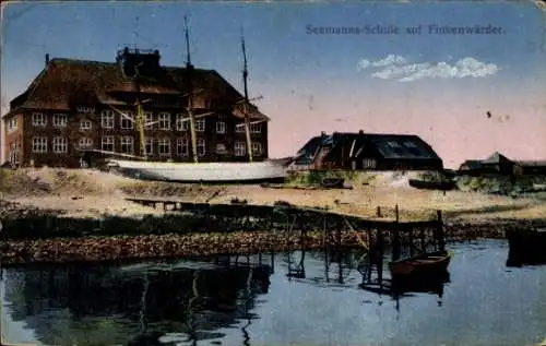 Ak Hamburg Mitte Finkenwerder Finkenwärder, Seemanns-Schule