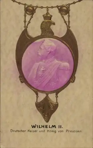 Präge Ak Kaiser Wilhelm II, Portrait