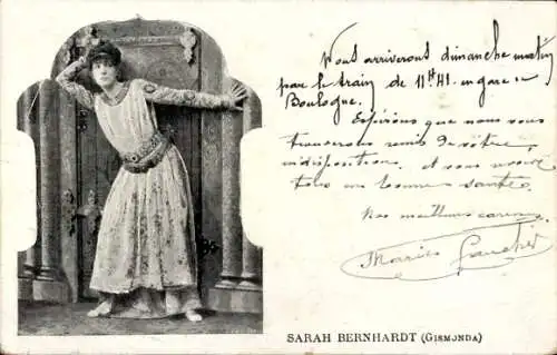 Ak Schauspielerin Sarah Bernhardt, Gismonda