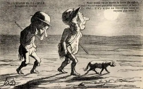 Künstler Ak L'oeuvre du Daumier, Croquis de chaise