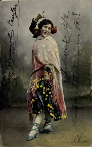 Ak Tanger, Frau in Tracht