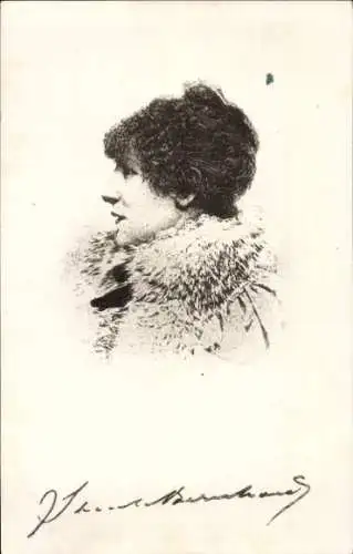 Ak Schauspielerin Sarah Bernhardt, Portrait, Profilansicht