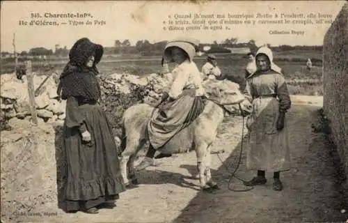 Ak Oléron Charente Maritime, Frauen in Volkstrachten