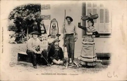 Ak Bagnères de Bigorre Hautes Pyrénées, Menschen in Volkstrachten