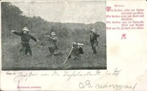 Ak Südafrika, Burenkrieg, Wir streben nicht um Ruhm...