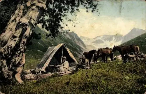 CPA Russie, Dans la vallée de la rivière Kaptchal, Altai