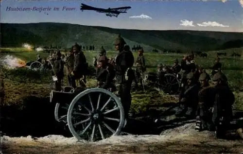 Ak Das Deutsche Heer, Haubitzen-Batterie im Feuer