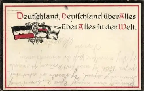 Ak Deutschland, Deutschland über Alles über Alles in der Welt, Fahnen