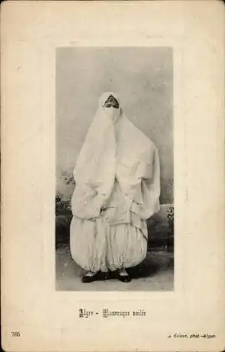 Ak Algier Alger Algerien, Maurische Dame, verschleiert