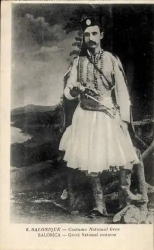 Ak Salonique Saloniki Thessaloniki Griechenland, Grieche in Tracht