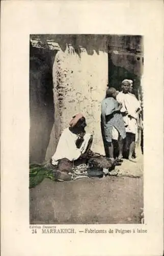 Ak Marrakech Marrakesch Marokko,  Fabricants de Peignes a laine