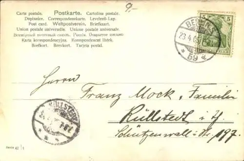 Ak Fröhliche Ostern, Hase mit Eiern