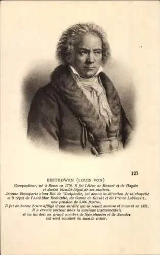 Ak Komponist Ludwig van Beethoven, Portrait