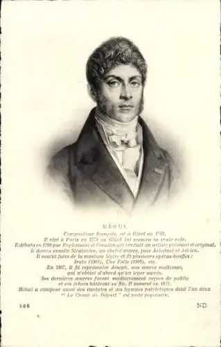 Ak Komponist Étienne-Nicolas Méhul, Portrait