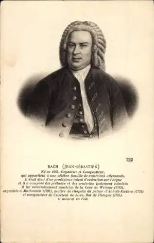 Ak Komponist Johann Sebastian Bach, Portrait