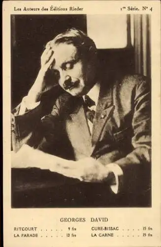 Ak Schriftsteller George David, Portrait