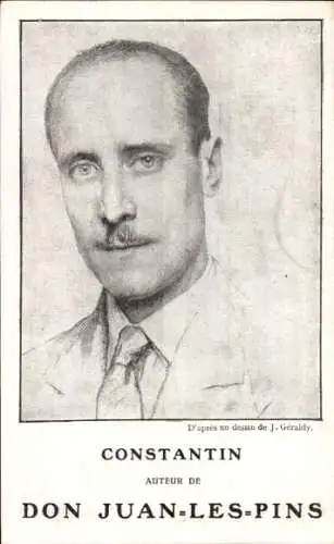 Ak Schriftsteller Constantin, Auteur de Don Juan les Pins