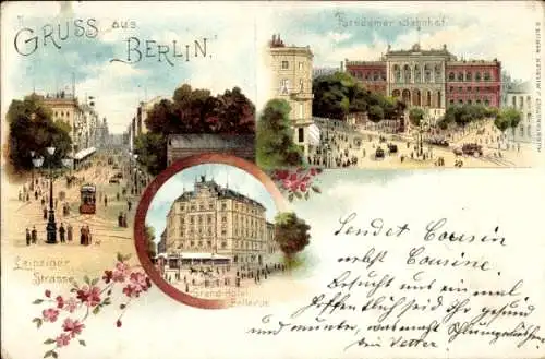Litho Berlin Tiergarten, Potsdamer Bahnhof, Grand Hotel Bellevue, Leipziger Straße