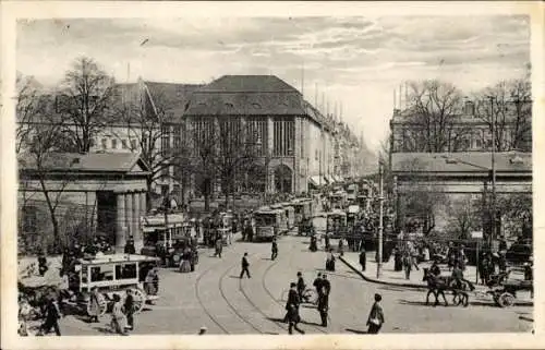 Ak Berlin Tiergarten, Potsdamer Platz, Straßenbahn, Verkehr