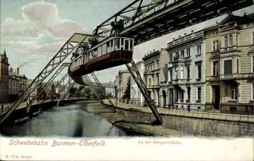 Ak Barmen Wuppertal, Bürgerbrücke