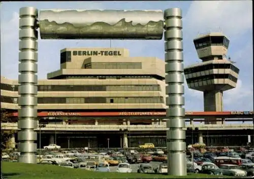 Ak Berlin Reinickendorf Tegel, Ansicht vom Flughafen, Denkmal