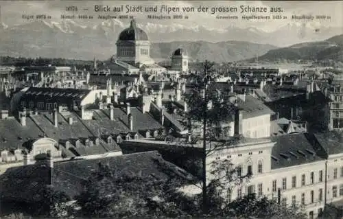 Ak Kanton Bern, Gesamtansicht, Eiger, Mönch, Jungfrau