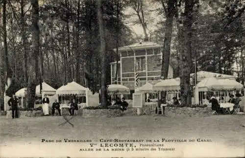 Ak Versailles Yvelines, Café-Restaurant Flottille, Parc de  V Lecomte