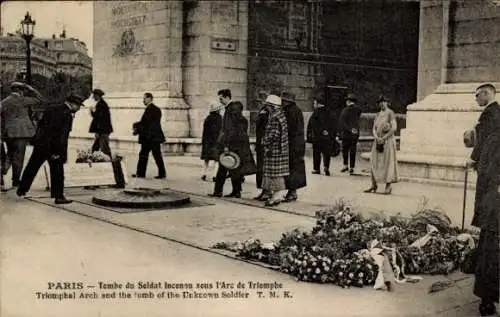 Ak Paris VIII, Triumphbogen, Grab des Unbekannten Soldaten