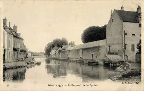 Ak Montargis Loiret, Kanalszene, L'Abreuvoir de la Syrène,  Gebäude