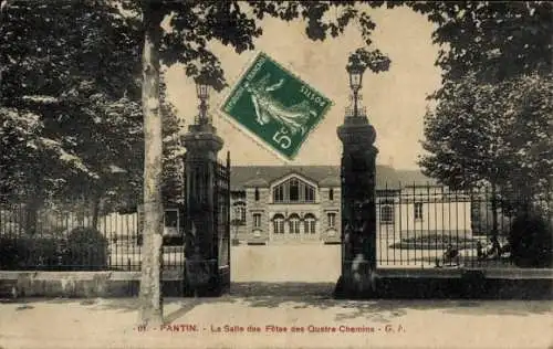Ak Pantin Seine Saint Denis, La Salle des Fetes des Quatre Chemins, Eingangstor