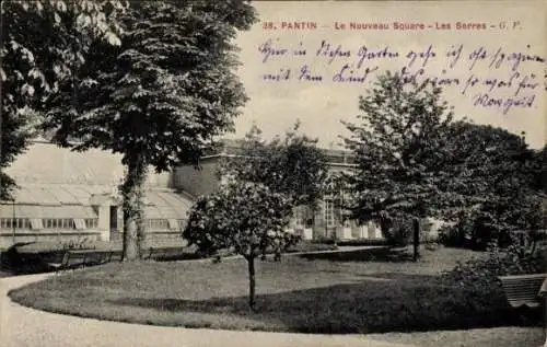 Ak Pantin Seine Saint Denis, Le Nouveau Square Les Serres, Garten, Spaziergang, Pflanzen, Gewächs
