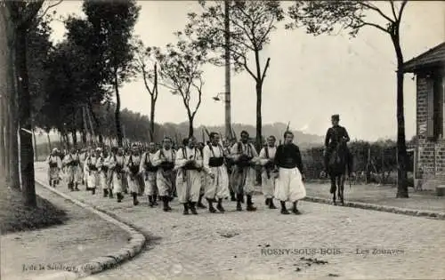 Ak Rosny sous Bois Seine Saint Denis, Les Zouaves