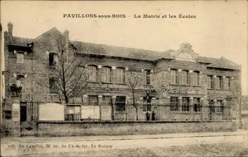 Ak Les Pavillons sous Bois Seine-Saint-Denis, La Prevoyance, La Mairie, les Ecoles