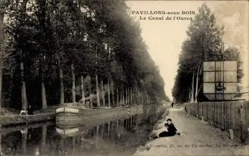 Ak Les Pavillons sous Bois Seine-Saint-Denis, Le Canal de l'Ourcq