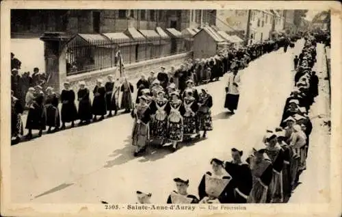 Ak Sainte Anne d'Auray Morbihan, Procession