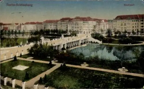Ak Berlin Schöneberg, Teilansicht, Stadtpark
