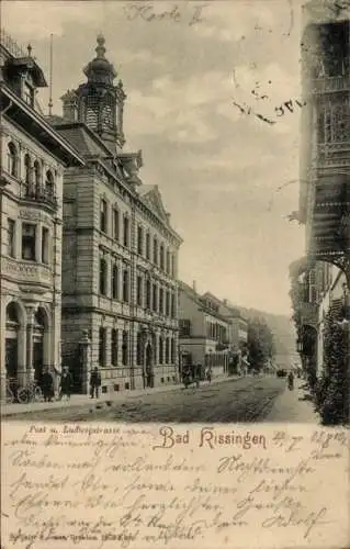 Ak Bad Kissingen Unterfranken Bayern, Post und Ludwigstraße
