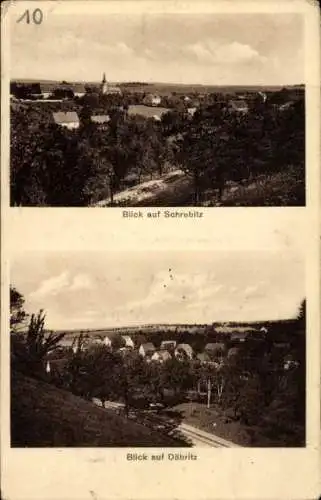 Ak Däbritz Schrebitz Ostrau in Sachsen, Panoramaansicht, Schrebitz, Däbritz, Landschaft, 