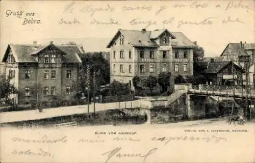 Ak Bebra an der Fulda Hessen, Aufnahme vom Bahnhof,  Gebäude, Gruss aus Bebra