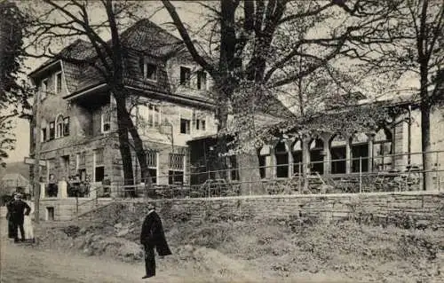 Ak Wittbräucke Herdecke an der Ruhr, Historisches Gebäude, Restaurant, Bäume, Strasse, Personen