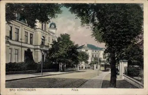 Ak Königsborn Unna im Ruhrgebiet,  Allee, Straßenbahn