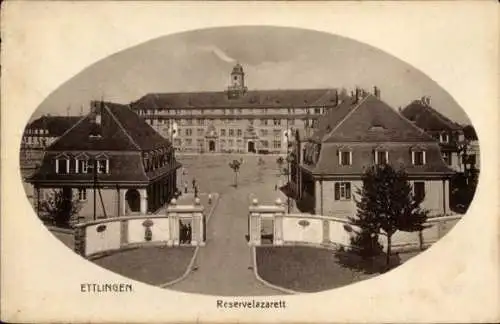 Ak Ettlingen in Baden,  Reservelazarett,  Gebäude, Feldpost