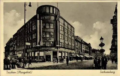 Ak Cieszyn Teschen Schlesien, Stadtansicht, Sachsenberg,  Architektur