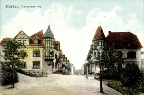 Ak Lutherstadt Eisleben in Sachsen Anhalt, Blick auf den Promenadenweg