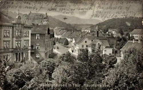 Ak Waltershausen im Thüringer Becken, Blick in die Hauptstraße, Inselsberg