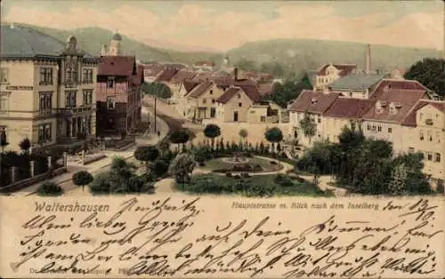 Ak Waltershausen in Thüringen, Sicht auf Hauptstraße, Blick nach dem Inselberg, schöne Architektu