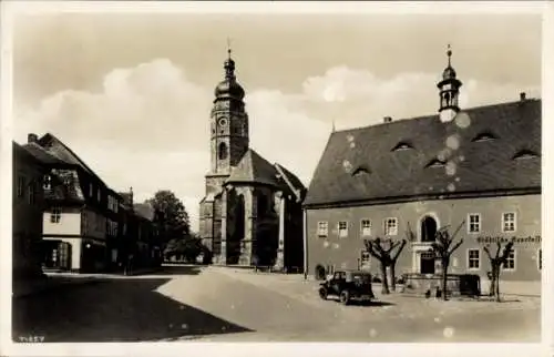 Ak Buttstädt in Thüringen, Marktplatz mit Kirche,  Gebäude, Auto, bild