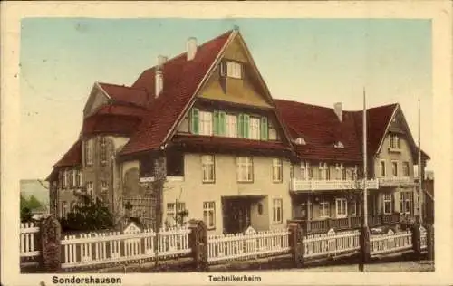 Ak Sondershausen im Kyffhäuserkreis Thüringen, Technikerheim,  Architektur, Vorderansicht