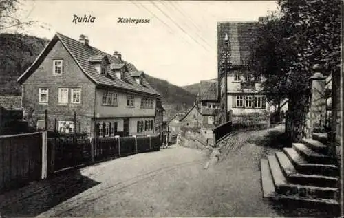 Ak Ruhla in Thüringen, Partie in der Köhlergasse